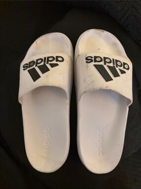 adidas White and Black womens Slide Sandals pre loved